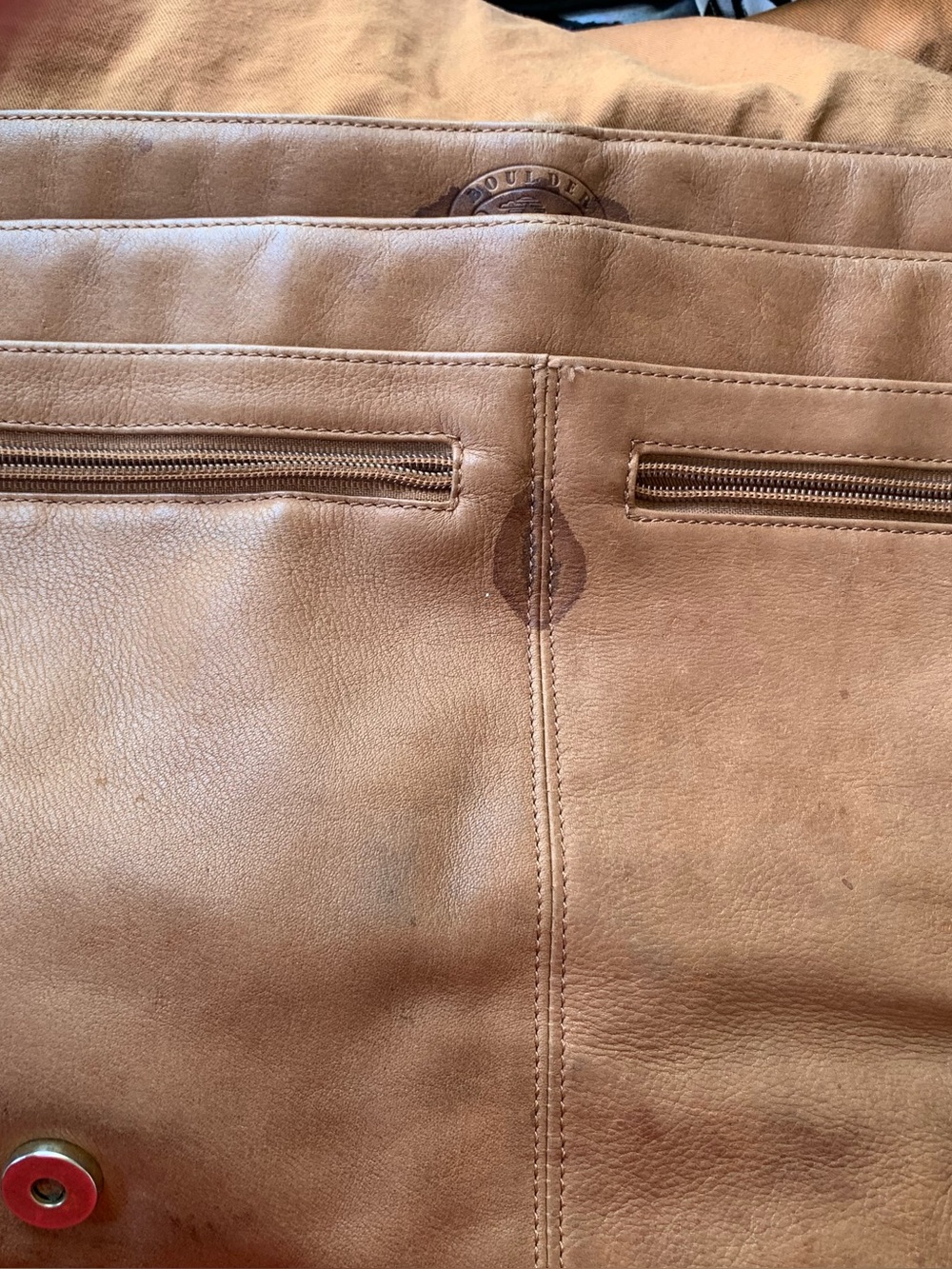 BOULDER RIDGE Glove Tanned Cowhide Leather Gold Hardware Large Messenger Bag - Picture 4 of 12